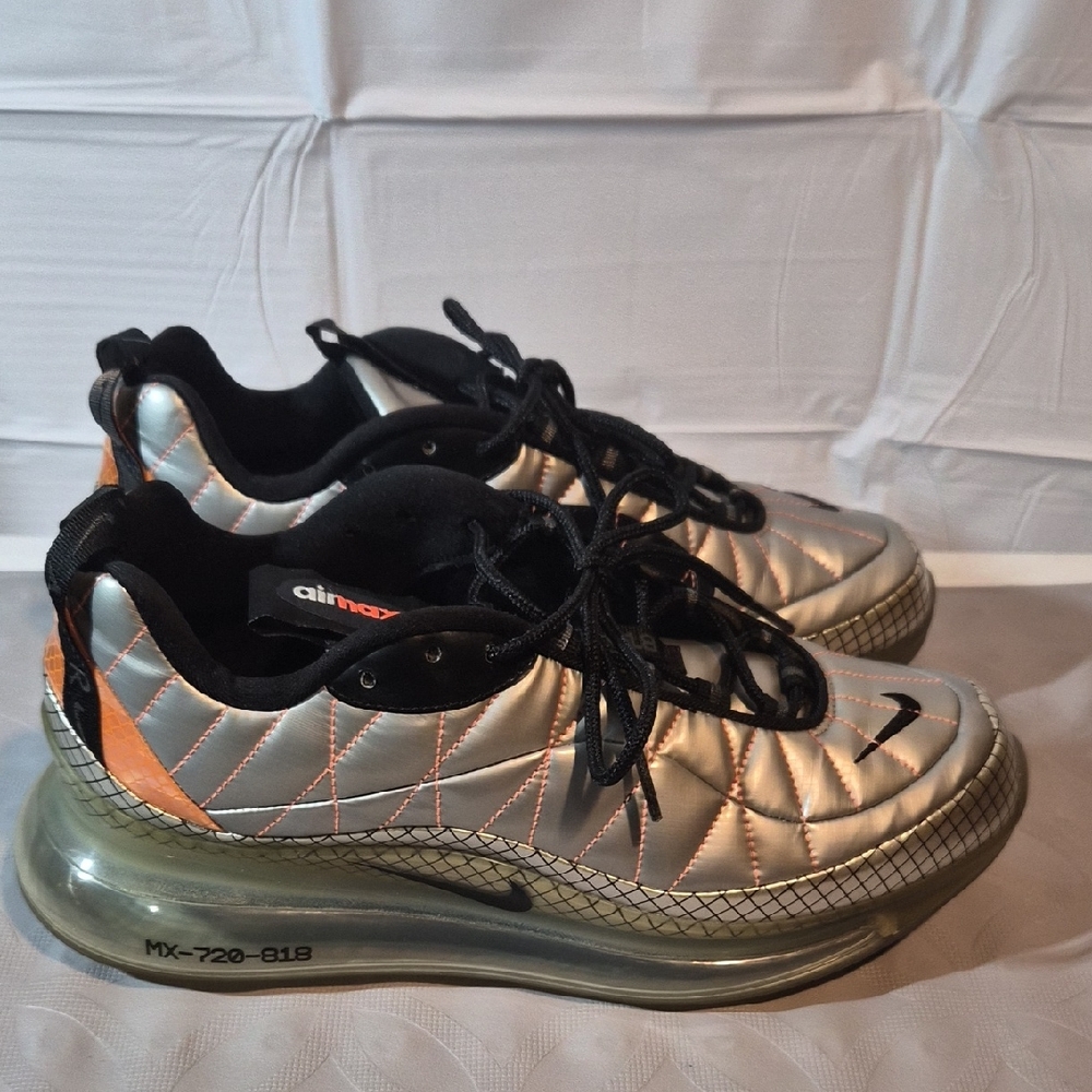 Nike Air Max 720-818 Metallic Silver and Black Sneakers
